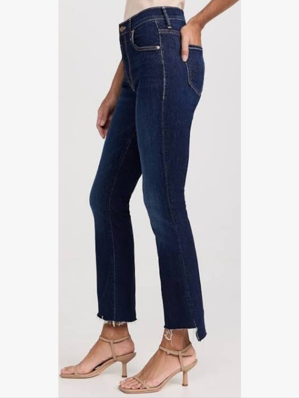 MOTHER The Insider Crop Step Fray Jeans - Off Limits Size 26 - Picture 2 of 10